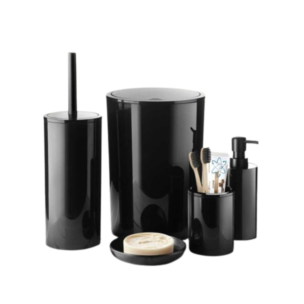 مجموعة إكسسوارات الحمام البلاستيكية فلوريس، 5 قطع