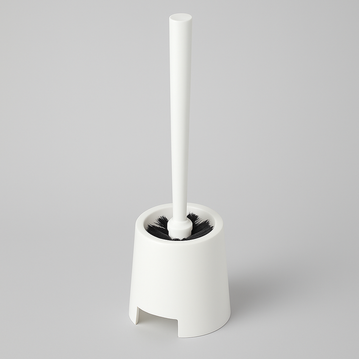 Toilet brush with holder, white