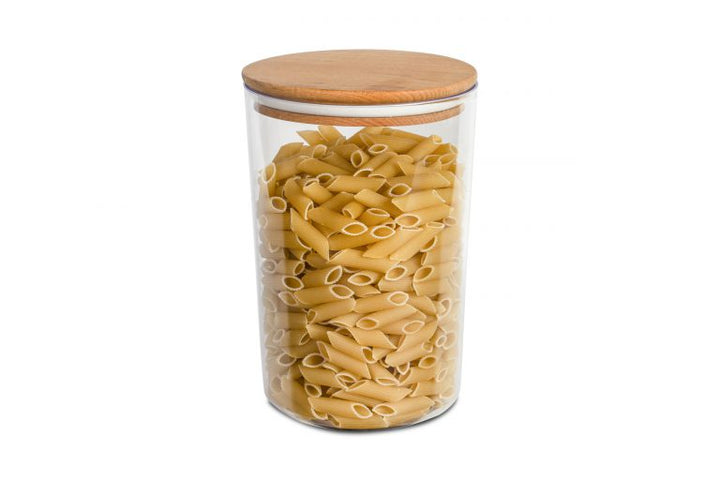 Round storage jar with tight Bamboo lid