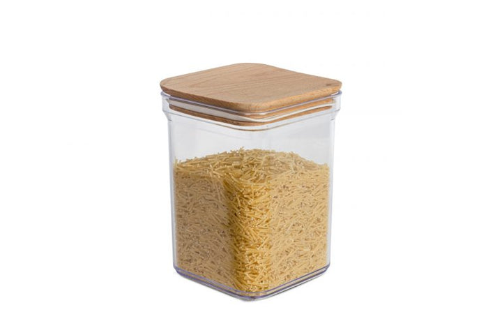 Square storage jar with Bamboo lid