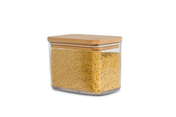 Rectangular Storage Jar With Bamboo Lid-1 Liter