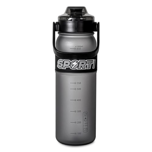 EYUN water bottle 1 Liter black front view