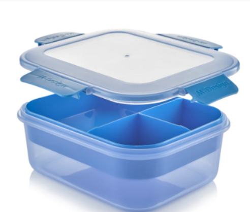 Fresco Lunch Box Blue with Divided Compartments, M design