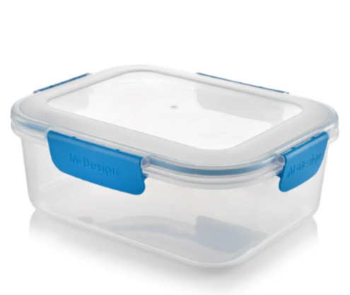 Fresco Transparent lunch box with Blue Clips , M-Design