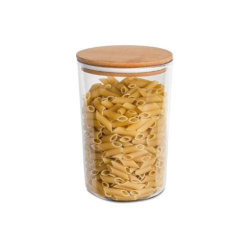Round storage jar with tight Bamboo lid