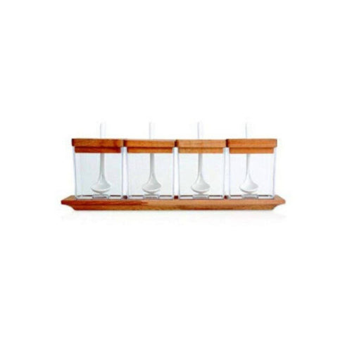 Square Spice Jars with spoon -300 ml