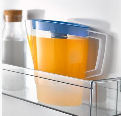 Transparent plastic refrigerator door jug