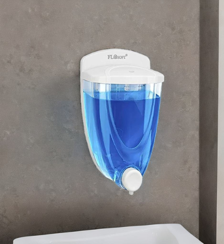 Flosoft Plastic Wall Mount Liquid Soap dispenser, Transparent