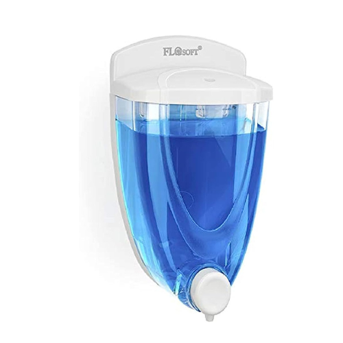 Flosoft Plastic Wall Mount Liquid Soap dispenser, Transparent