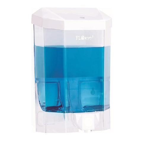Flosoft Liquid Soap Dispenser- White/Transparent