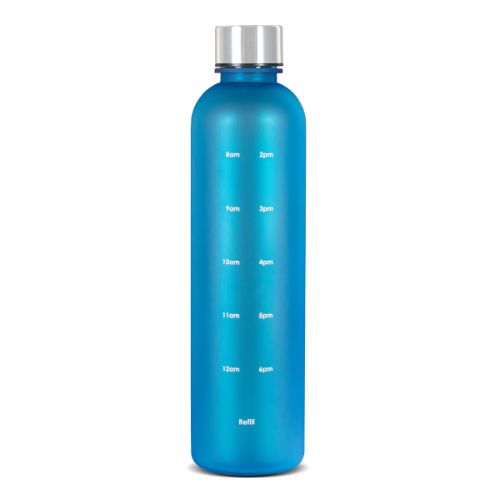 water bottle 1 Liter blue front view