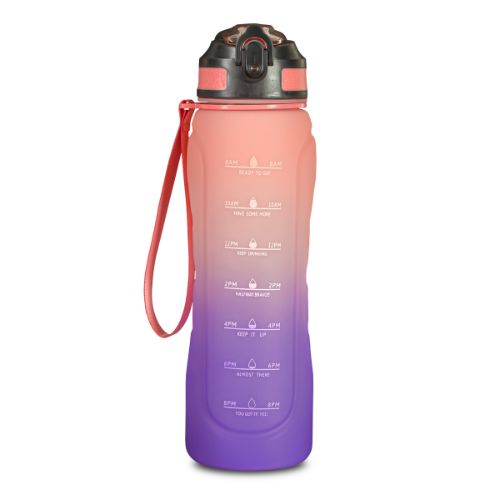 Colorful Water Bottle, Plastic 1000 Milli-liter Bottle with Straw
