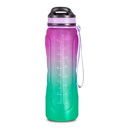Colorful Water Bottle, Plastic 1000 Milli-liter Bottle with Straw