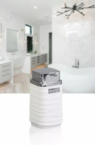 Square Soap Dispenser Silver Frame 300 ML