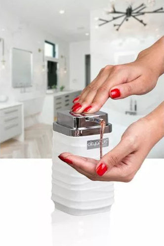 Square Soap Dispenser Silver Frame 300 ML
