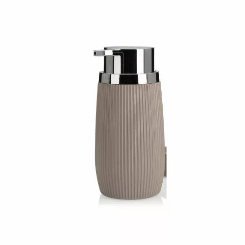 Striped Round Soap Dispenser Silver Frame 300 ML