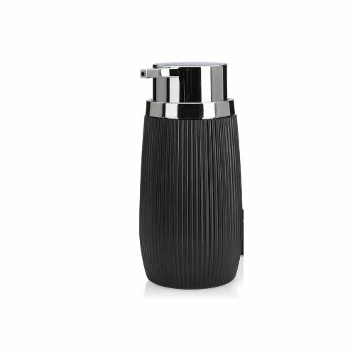 Striped Round Soap Dispenser Silver Frame 300 ML