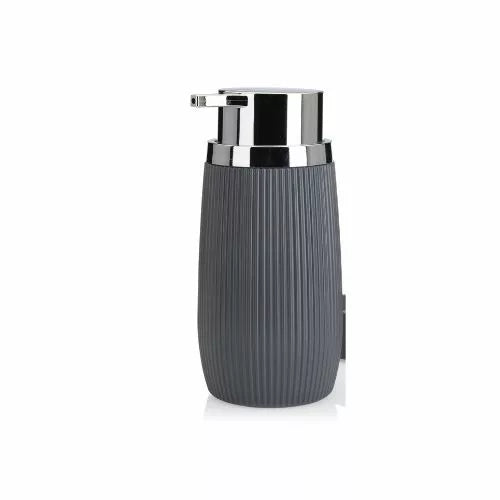 Striped Round Soap Dispenser Silver Frame 300 ML