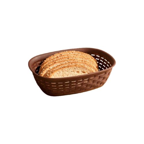 Dunya storage basket BPA-free plastic brown front view