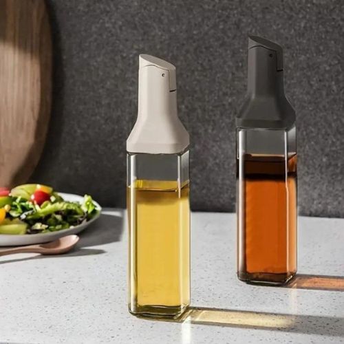 Glass Oil Bottle With Automatic Lid
