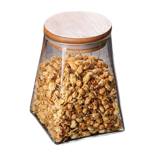 Glass Jar with a Wooden Lid to Preserve