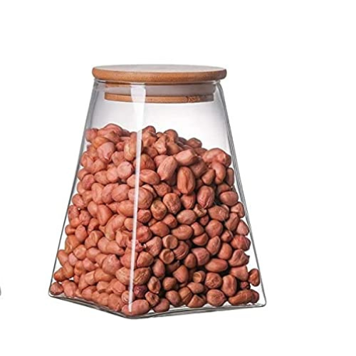 Glass Jar with a Wooden Lid to Preserve