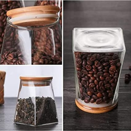 Glass Jar with a Wooden Lid to Preserve