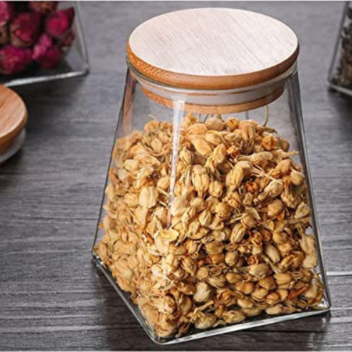 Glass Jar with a Wooden Lid to Preserve
