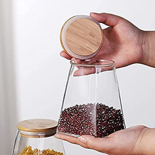 Glass Jar with a Wooden Lid to Preserve