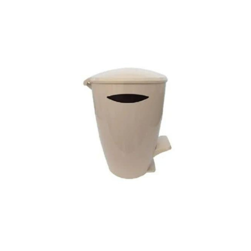 Primanova trash can Stainless steel beige front view