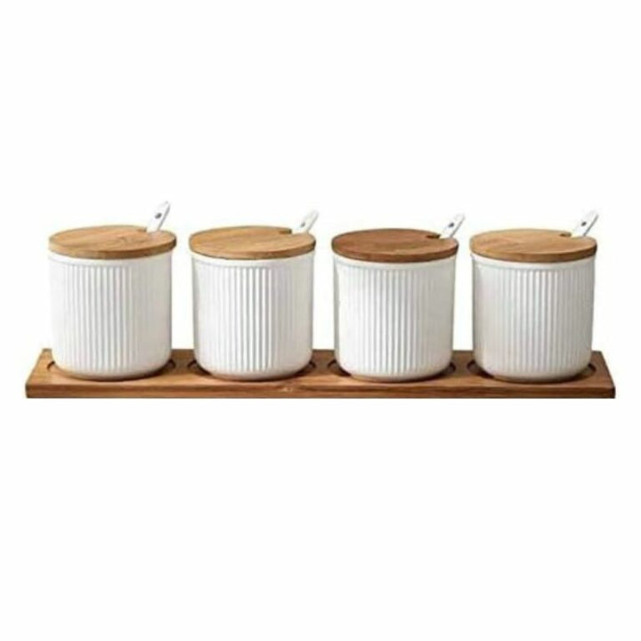 White Plastic Storage Jars-300 ml