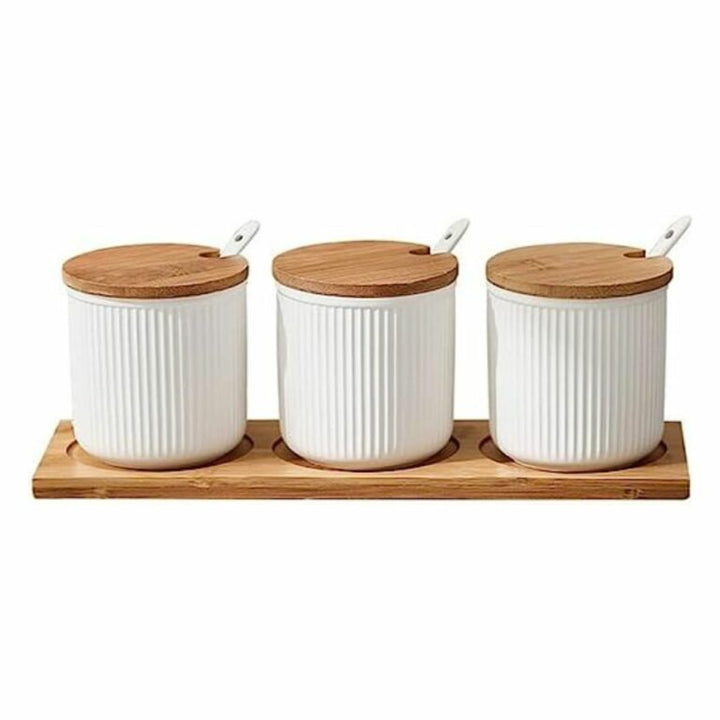 White Plastic Storage Jars-300 ml