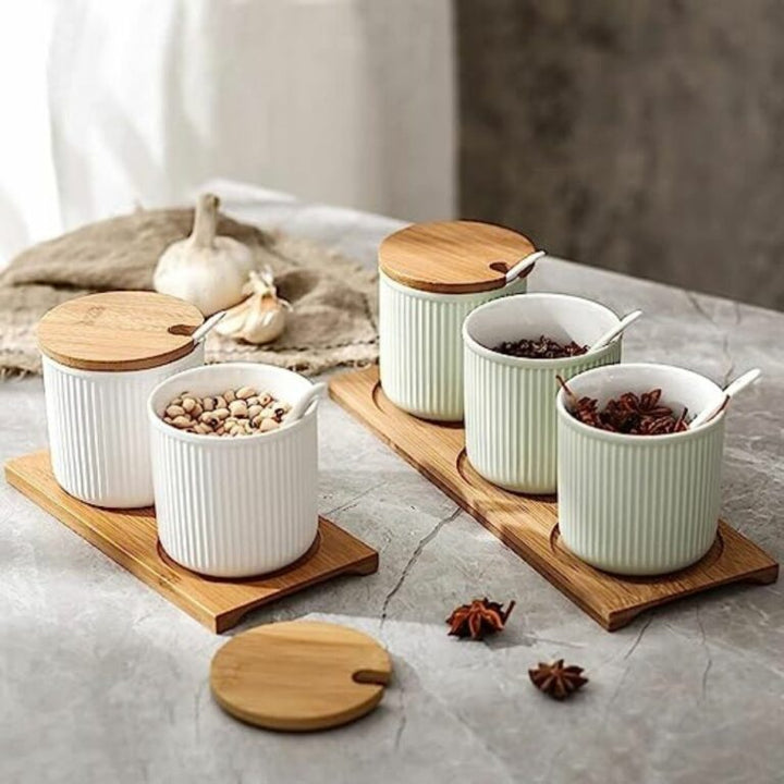 White Plastic Storage Jars-300 ml