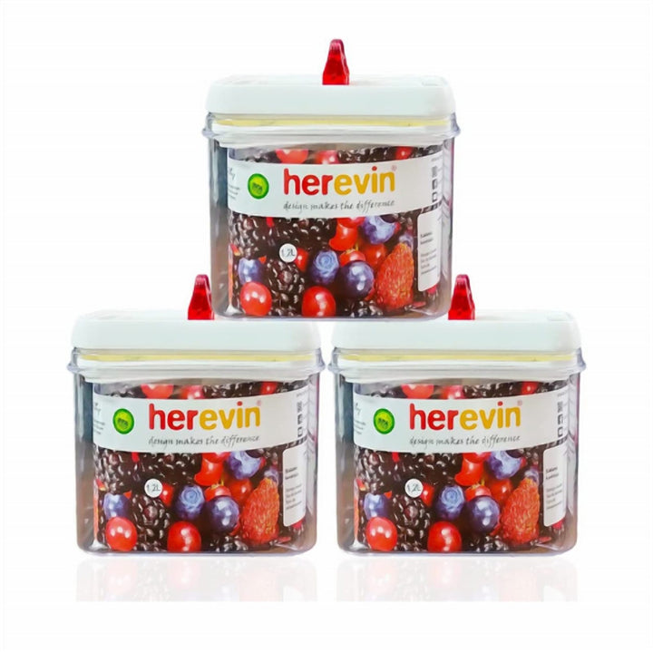 1.8 L, 1.2 L and 0.6 L Airtight Food Storage Jar Set of 3
