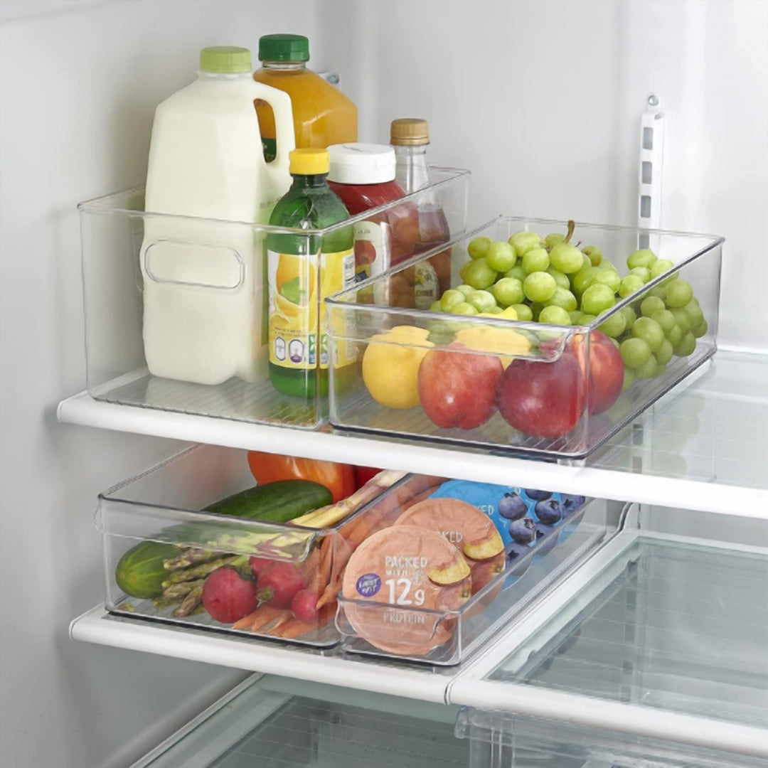 Acrylic Fridge Organizer Bin with Double Handle, Three Sizes