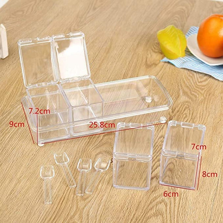 Spice Jar Set of 4 with a Spoon in Every Jar and Sealed Lids