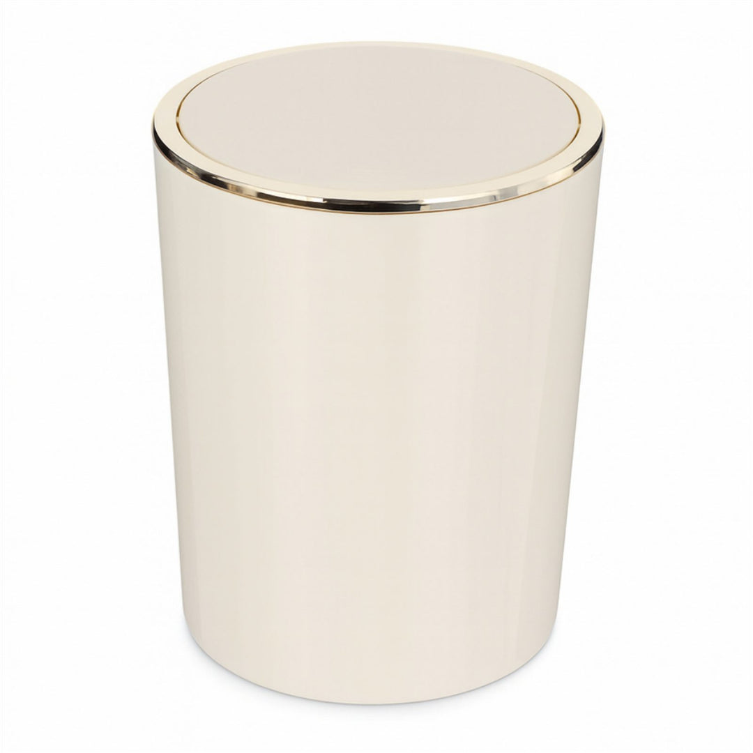 Acrylic Swing Lid Bin 25.5 × 18.5 cm with Metal Rim, 6 L