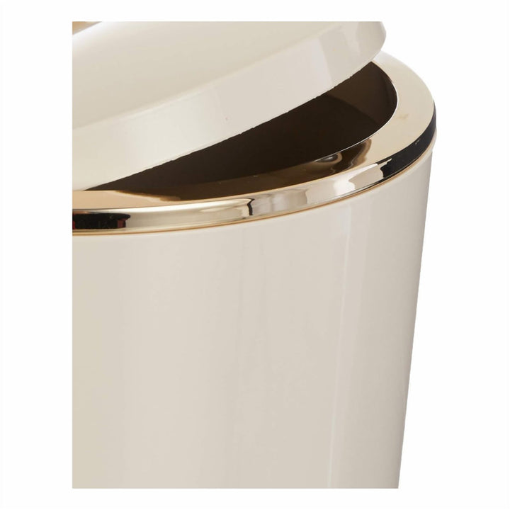 Acrylic Swing Lid Bin 25.5 × 18.5 cm with Metal Rim, 6 L