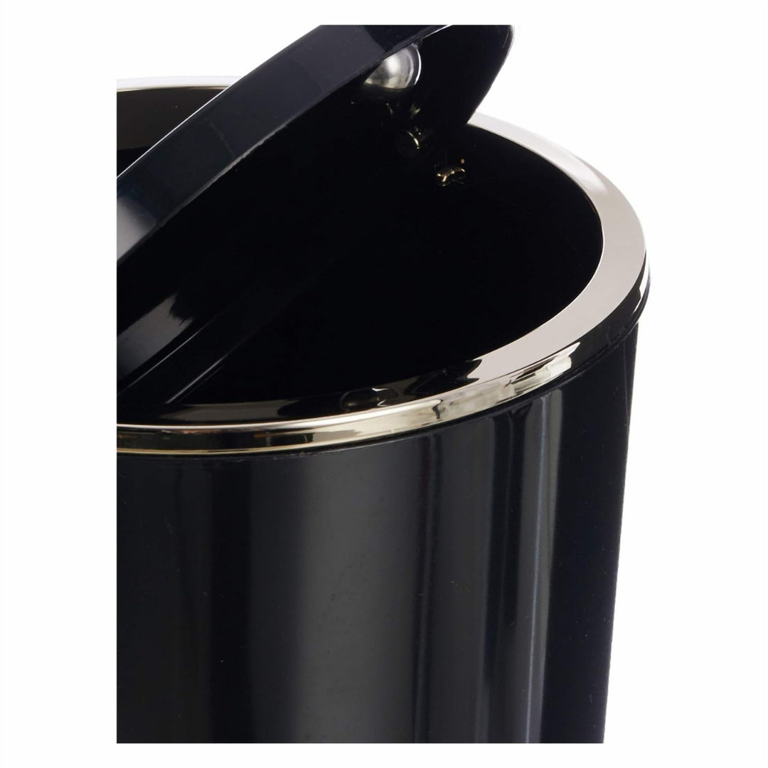 Acrylic Swing Lid Bin 25.5 × 18.5 cm with Metal Rim, 6 L