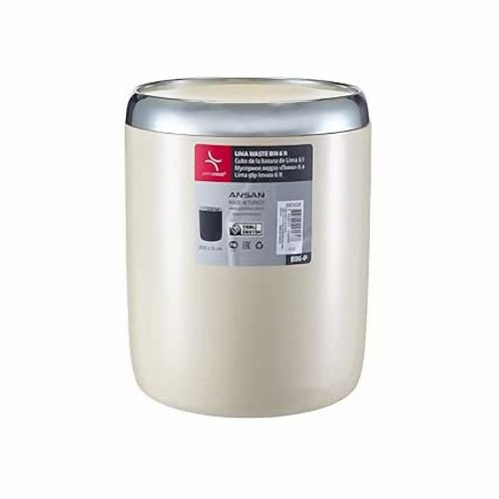 6 L Turkish Waste Bin with Metal Frame and Two-Way Swing Lid