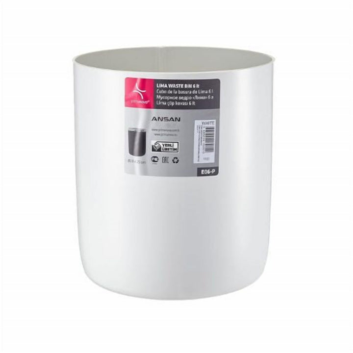 6 L Turkish Waste Bin with Metal Frame and Two-Way Swing Lid