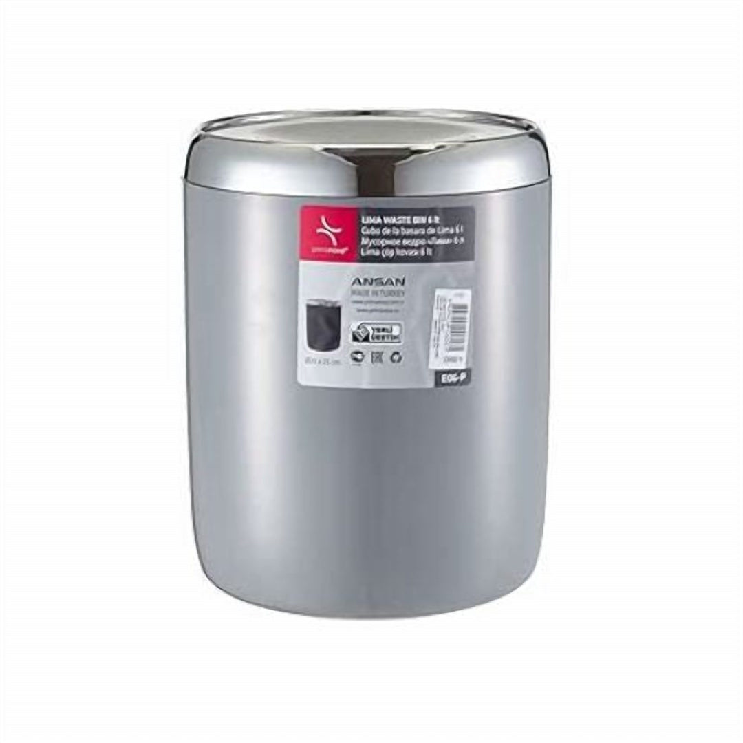6 L Turkish Waste Bin with Metal Frame and Two-Way Swing Lid
