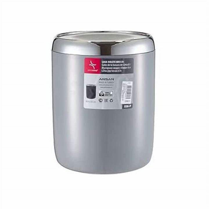 6 L Turkish Waste Bin with Metal Frame and Two-Way Swing Lid