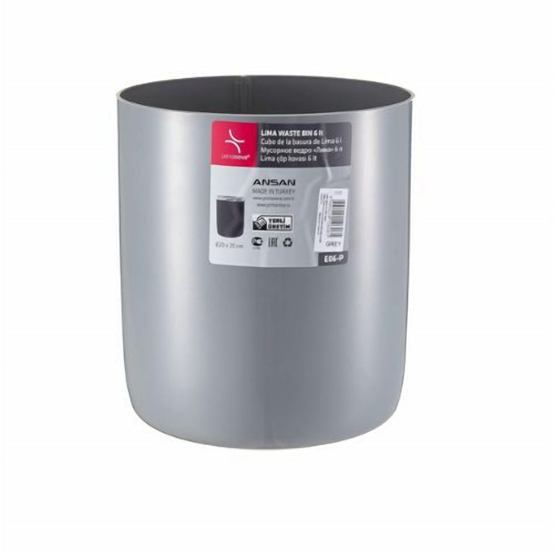 6 L Turkish Waste Bin with Metal Frame and Two-Way Swing Lid