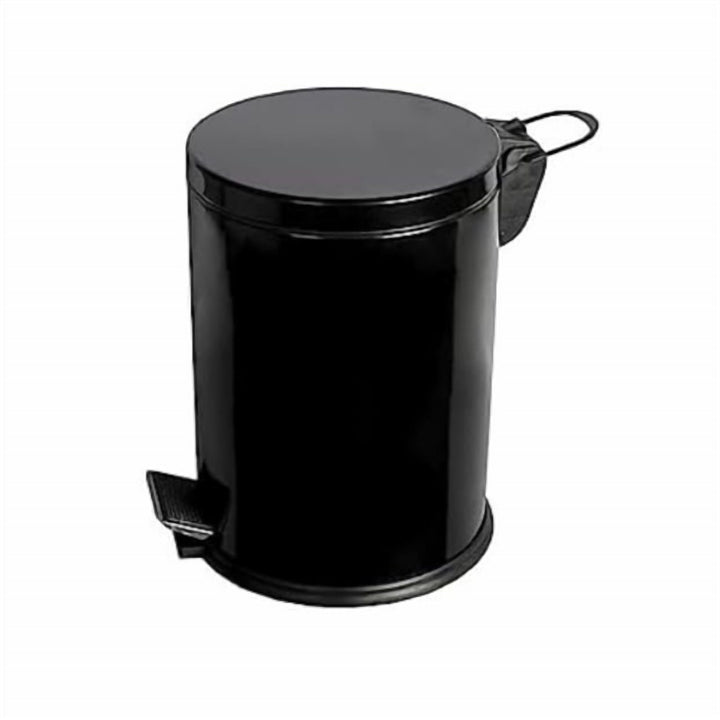 Black Steel Pedal Bin with Removable Inner Plastic Bucket