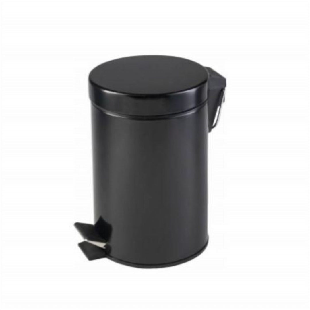 Black Steel Pedal Bin with Removable Inner Plastic Bucket