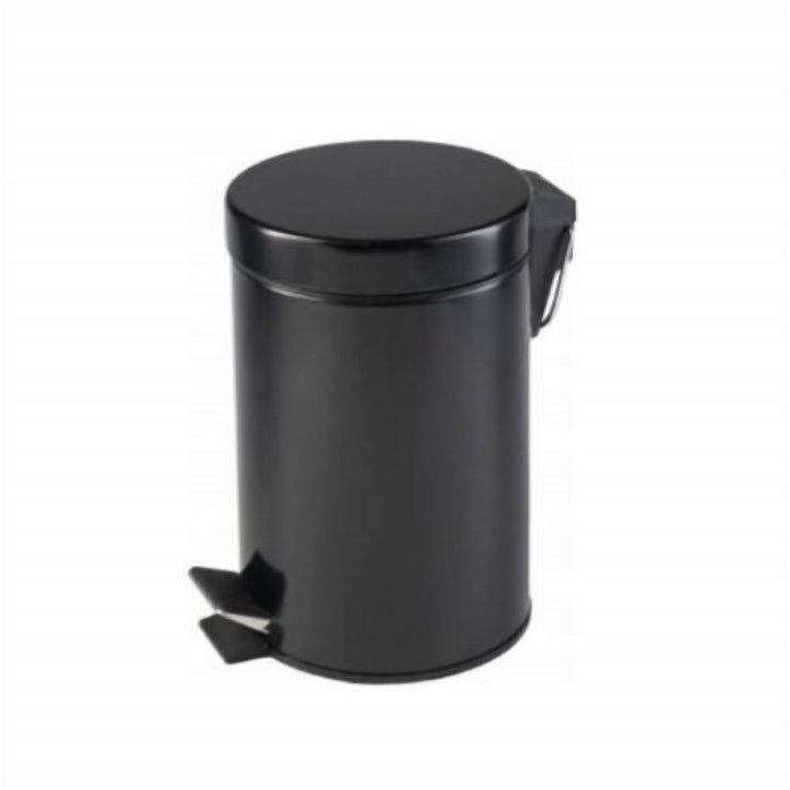 Black Steel Pedal Bin with Removable Inner Plastic Bucket