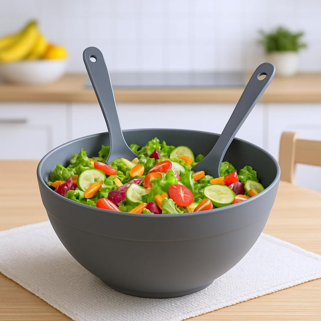 BPA-Free 5.5 L Salad Mixing Bowl with Serving Spoon and Fork