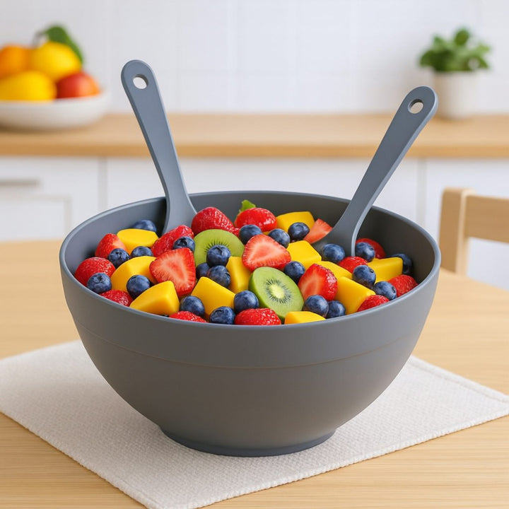 BPA-Free 5.5 L Salad Mixing Bowl with Serving Spoon and Fork