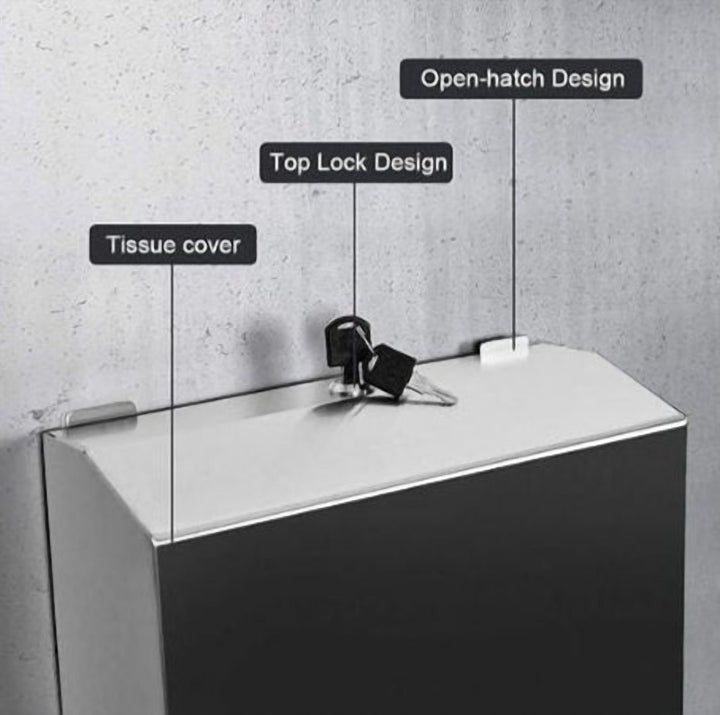 Brushed Grey Steel Paper Towel Dispenser, Lockable Wall Mount